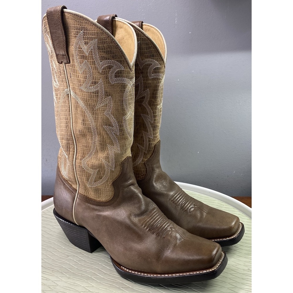 Shyanne Womens Leather Western Brown&Beige Cowboy Boots Cowgirl Riding Sz.10.‎ M